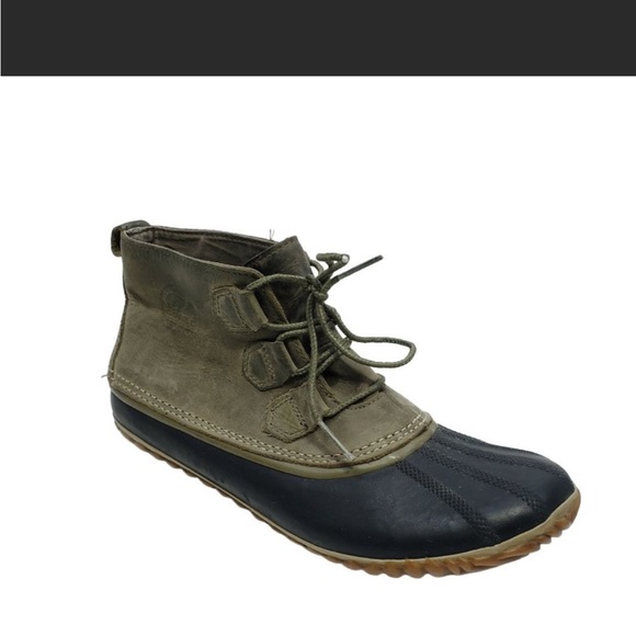 Sorel Women’s Out N about Leather Snow Boot Size 11 Green Leather - Picture 1 of 13